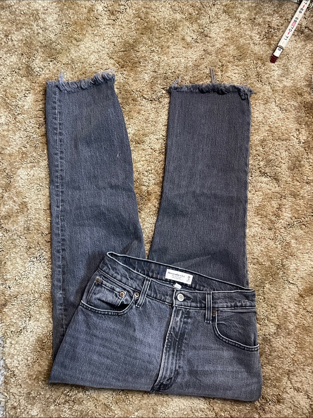 Abercrombie & Fitch the 90s Straight Curve Love Ultra High Rise Black Jeans